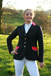 SJ 07 navy jacket with cerise pink trim, silver piping and diamantes to collar.JPG